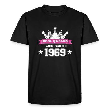 Real queens were born in 1969 Birthday - Men's Premium Organic T-Shirt - black - Front - Nico (187cm)