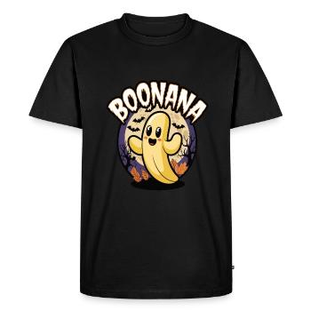 Halloween Boonana Halloween Fantôme - T-shirt Premium bio Homme - noir - Devant - Nico (187cm)