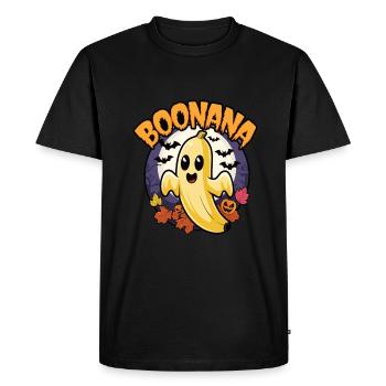 Halloween Boonana Halloween Fantôme - T-shirt Premium bio Homme - noir - Devant - Nico (187cm)
