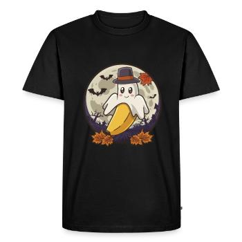Halloween Boonana Halloween Fantôme - T-shirt Premium bio Homme - noir - Devant - Nico (187cm)