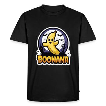 Halloween Boonana Halloween Fantôme - T-shirt Premium bio Homme - noir - Devant - Nico (187cm)