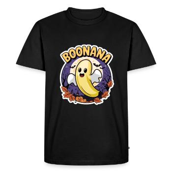 Halloween Boonana Halloween Fantôme - T-shirt Premium bio Homme - noir - Devant - Nico (187cm)