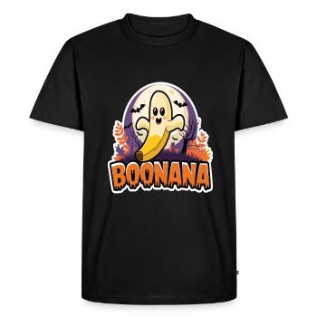 Halloween Boonana Halloween Fantôme - T-shirt Premium bio Homme - noir - Devant - Nico (187cm)