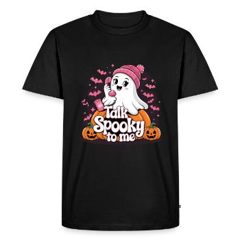Halloween Fantôme Drôle Parler Effrayant Pour Moi - T-shirt Premium bio Homme - noir - Devant - Nico (187cm)