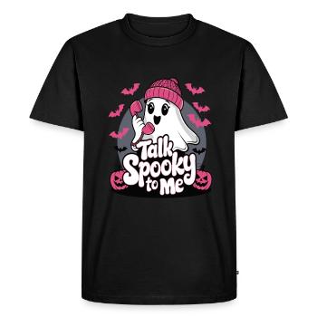 Halloween Ghost Funny Talk Effrayant pour moi - T-shirt Premium bio Homme - noir - Devant - Nico (187cm)