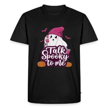 Halloween Ghost Funny Talk Effrayant pour moi - T-shirt Premium bio Homme - noir - Devant - Nico (187cm)