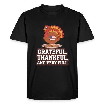 Dinde drôle de Thanksgiving - T-shirt Premium bio Homme - noir - Devant - Nico (187cm)
