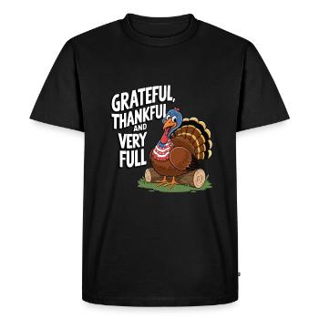 Dinde drôle de Thanksgiving - T-shirt Premium bio Homme - noir - Devant - Nico (187cm)