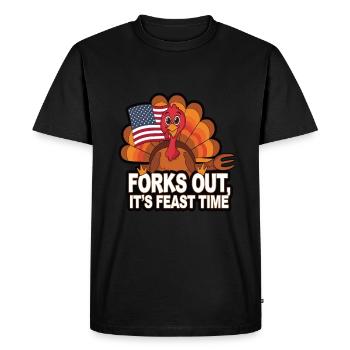 Funny Thanksgiving Turkey - Men's Premium Organic T-Shirt - black - Front - Nico (187cm)