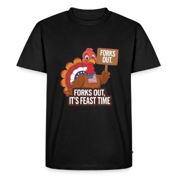 Dinde drôle de Thanksgiving - T-shirt Premium bio Homme - noir - Devant - Nico (187cm)