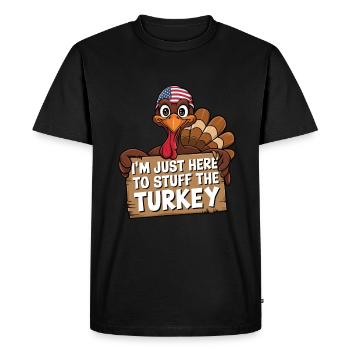 Dinde drôle de Thanksgiving - T-shirt Premium bio Homme - noir - Devant - Nico (187cm)
