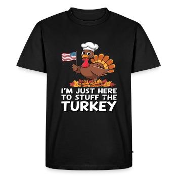Dinde drôle de Thanksgiving - T-shirt Premium bio Homme - noir - Devant - Nico (187cm)