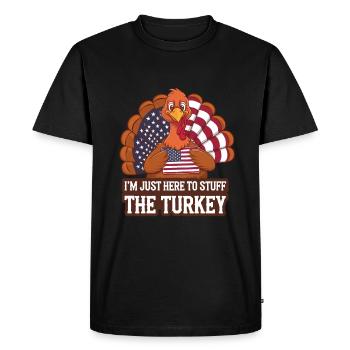 Dinde drôle de Thanksgiving - T-shirt Premium bio Homme - noir - Devant - Nico (187cm)