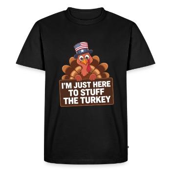Dinde drôle de Thanksgiving - T-shirt Premium bio Homme - noir - Devant - Nico (187cm)