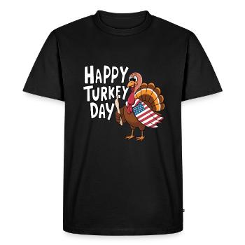 Dinde drôle de Thanksgiving - T-shirt Premium bio Homme - noir - Devant - Nico (187cm)