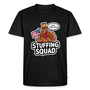 Dinde drôle de Thanksgiving - T-shirt Premium bio Homme - noir - Devant - Nico (187cm)