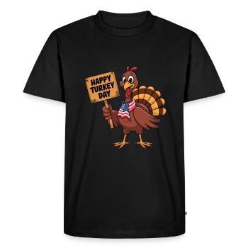 Dinde drôle de Thanksgiving - T-shirt Premium bio Homme - noir - Devant - Nico (187cm)