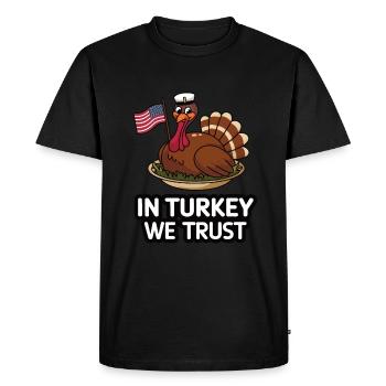 Dinde drôle de Thanksgiving - T-shirt Premium bio Homme - noir - Devant - Nico (187cm)