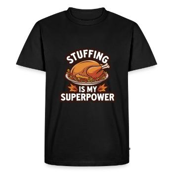 Dinde drôle de Thanksgiving - T-shirt Premium bio Homme - noir - Devant - Nico (187cm)