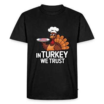 Dinde drôle de Thanksgiving - T-shirt Premium bio Homme - noir - Devant - Nico (187cm)