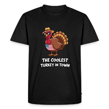 Funny Thanksgiving Turkey - Men's Premium Organic T-Shirt - black - Front - Nico (187cm)