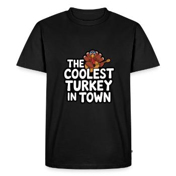 Dinde drôle de Thanksgiving - T-shirt Premium bio Homme - noir - Devant - Nico (187cm)
