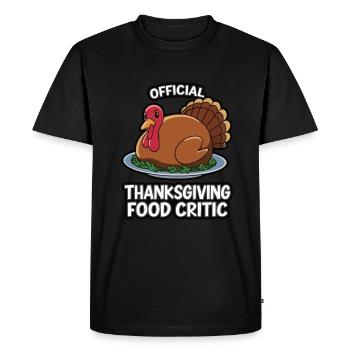 Dinde drôle de Thanksgiving - T-shirt Premium bio Homme - noir - Devant - Nico (187cm)