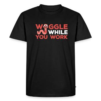 Mignon ver drôle vers de terre vers de terre - T-shirt Premium bio Homme - noir - Devant - Nico (187cm)