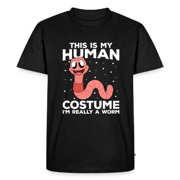 Mignon ver drôle vers de terre vers de terre - T-shirt Premium bio Homme - noir - Devant - Nico (187cm)