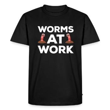 Mignon ver drôle vers de terre vers de terre - T-shirt Premium bio Homme - noir - Devant - Nico (187cm)
