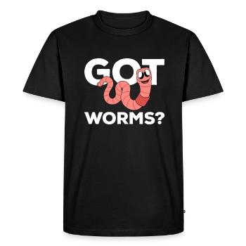 Mignon ver drôle vers de terre vers de terre - T-shirt Premium bio Homme - noir - Devant - Nico (187cm)