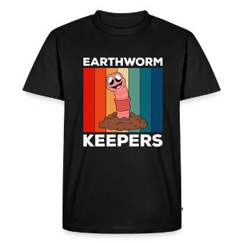 Mignon ver drôle vers de terre vers de terre - T-shirt Premium bio Homme - noir - Devant - Nico (187cm)