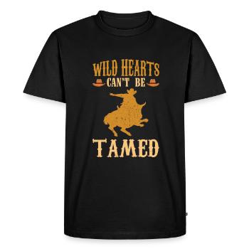 Tenue de rodéo Équitation de taureau - T-shirt Premium bio Homme - noir - Devant - Nico (187cm)