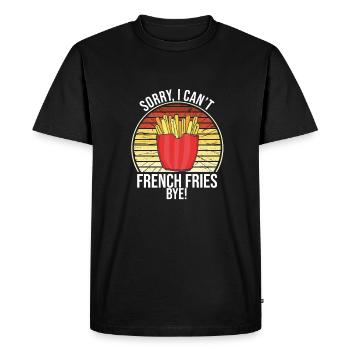 Frites drôles Frites drôles - T-shirt Premium bio Homme - noir - Devant - Nico (187cm)