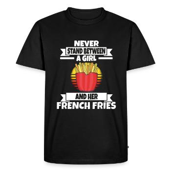 Frites drôles Frites drôles - T-shirt Premium bio Homme - noir - Devant - Nico (187cm)
