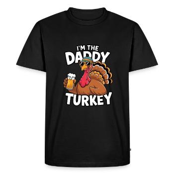 Papa Dinde Thanksgiving - T-shirt Premium bio Homme - noir - Devant - Nico (187cm)