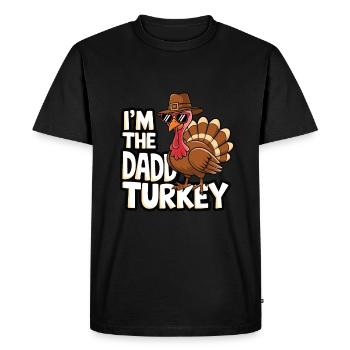 Papa Dinde Thanksgiving - T-shirt Premium bio Homme - noir - Devant - Nico (187cm)