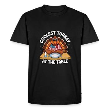 Dinde drôle de Thanksgiving - T-shirt Premium bio Homme - noir - Devant - Nico (187cm)