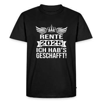 Rente 2025 Retraité 2025 Rente 2025 - T-shirt Premium bio Homme - noir - Devant - Nico (187cm)