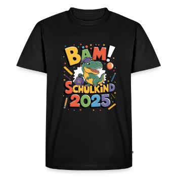 School Child 2025 School Enrollment Back to School - Men's Premium Organic T-Shirt - black - Front - Nico (187cm)