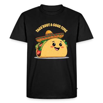 Taco drôle avec sombrero - Mexique Dessin animé - T-shirt Premium bio Homme - noir - Devant - Nico (187cm)