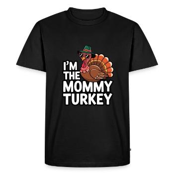 Mommy Turkey Thanksgiving - Men's Premium Organic T-Shirt - black - Front - Nico (187cm)