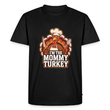 Mommy Turkey Thanksgiving - Men's Premium Organic T-Shirt - black - Front - Nico (187cm)