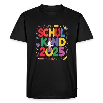 School Child 2025 School Enrollment Back to School - Men's Premium Organic T-Shirt - black - Front - Nico (187cm)