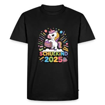 School Child 2025 School Enrollment Back to School - Men's Premium Organic T-Shirt - black - Front - Nico (187cm)