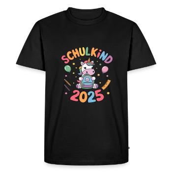 School Child 2025 School Enrollment Back to School - Men's Premium Organic T-Shirt - black - Front - Nico (187cm)