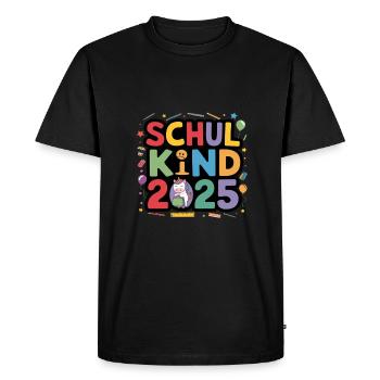 School Child 2025 School Enrollment Back to School - Men's Premium Organic T-Shirt - black - Front - Nico (187cm)