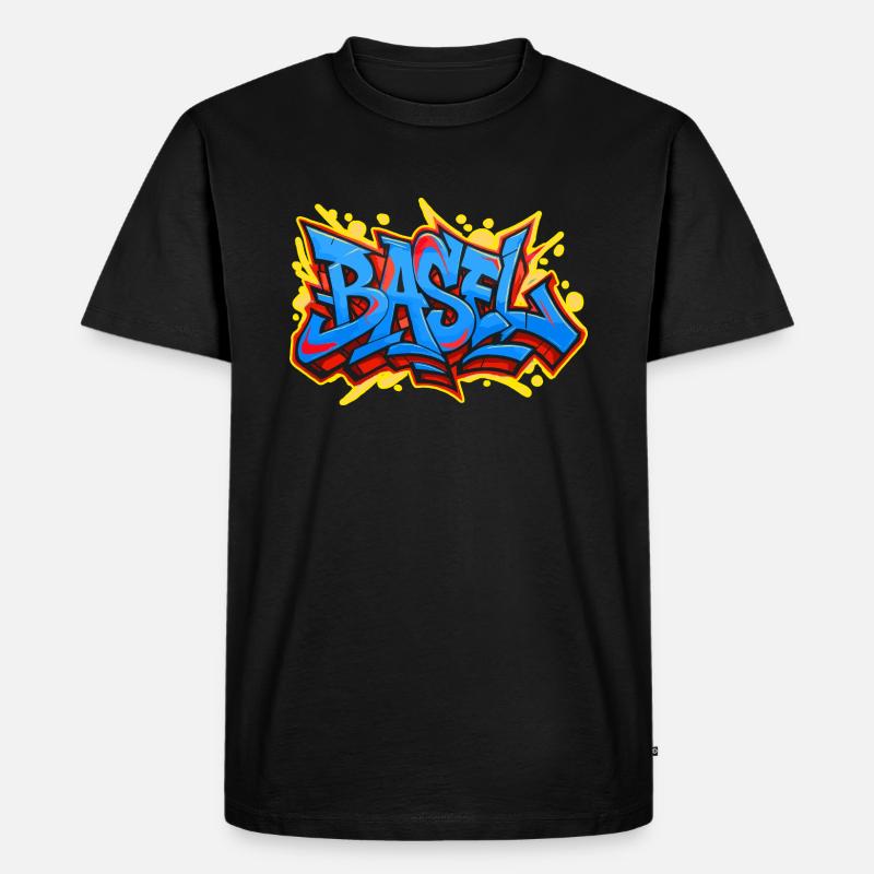 Basel Graffiti Ultra Style - Männer Premium Bio T-Shirt - Schwarz