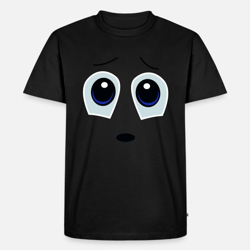 comic-face2 - Männer Premium Bio T-Shirt - Schwarz