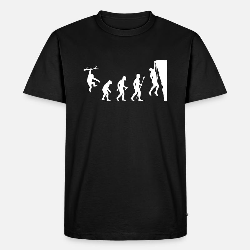 Klettern Evolution Shirt - Männer Premium Bio T-Shirt - Schwarz